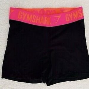 Gymshark Black Shorts with Bright Pink Waistband